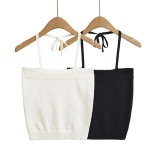 露脐上衣 短款 性感内搭外穿百搭打底小背心 修身 针织挂脖吊带