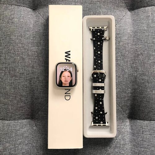 日本DEMIU适用苹果手表韩女星星波点真皮iWatchs11表带iWatch1098