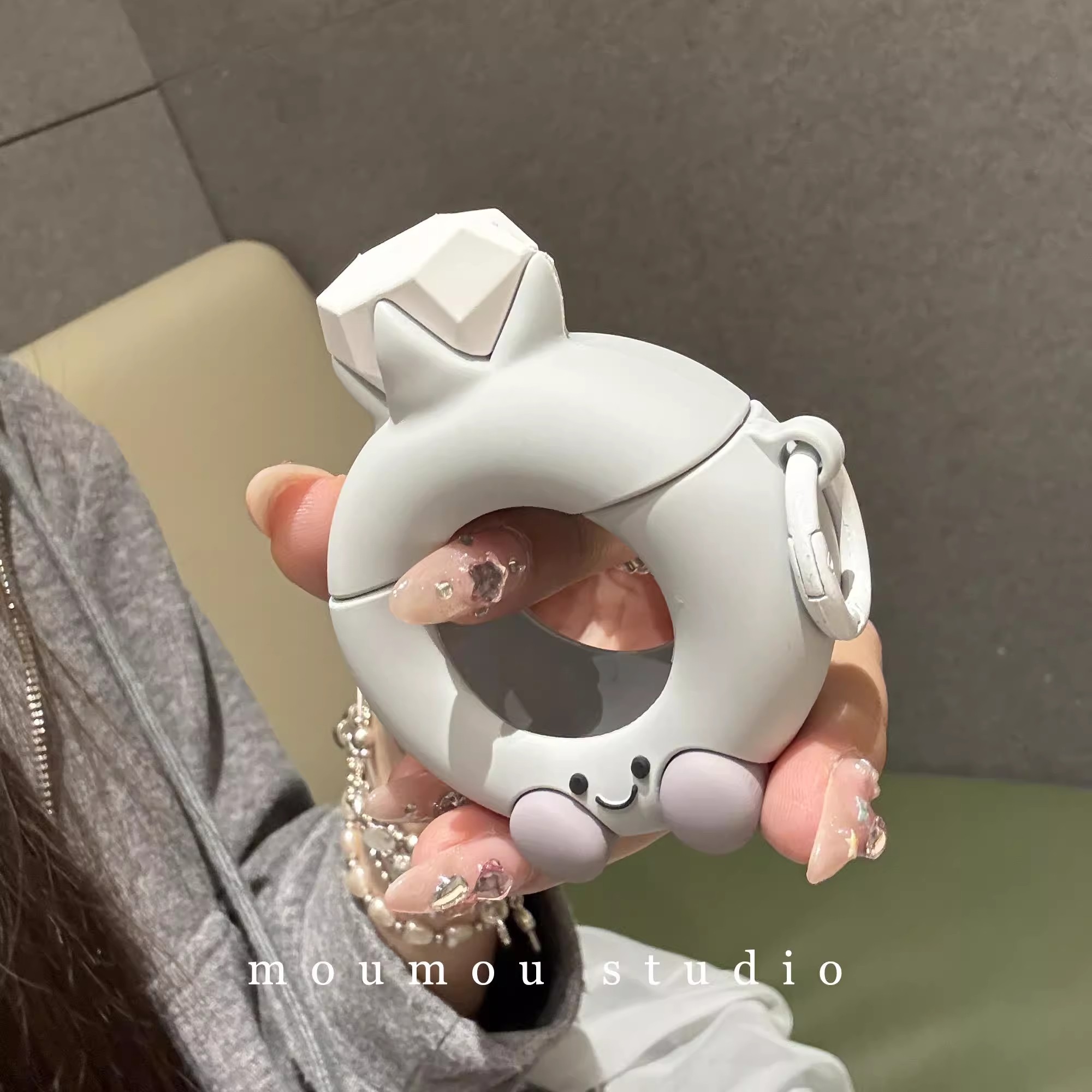 日本PAREO DOLL硅胶钻石戒指表情耳机套适用于苹果airpodspro保护套4代3代1/2