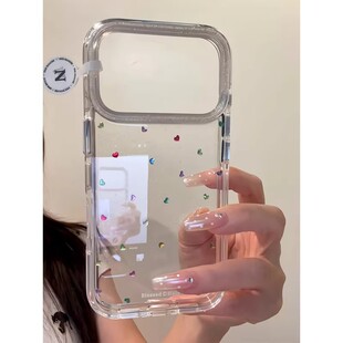 日本DEMIU满屏彩钻适用苹果17promax手机壳iPhone17女新款16高级感15韩系14个性16Pro防摔15pro保护套