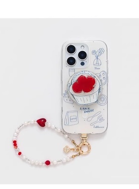 日本PARCE DOLL磁吸支架手机壳小众简约时髦天然淡水珍珠手机链适用苹果16ProMax华为iPhone15Pro保护套