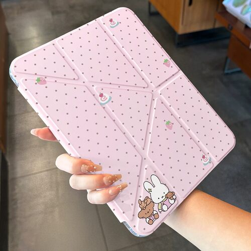 日本DEMIU苹果平板ipad保护壳ipadpro2025保护套11代air7带笔槽13寸mini6可折叠亚克力2透明4防护壳a16