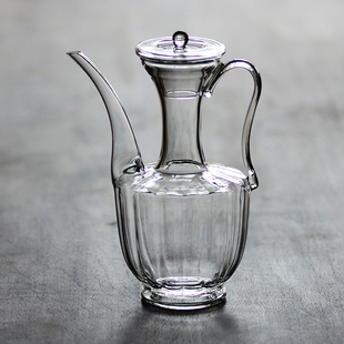 全新宋式茶壶大号折肩多棱执壶水注泡茶壶红酒器耐热玻璃可电陶炉