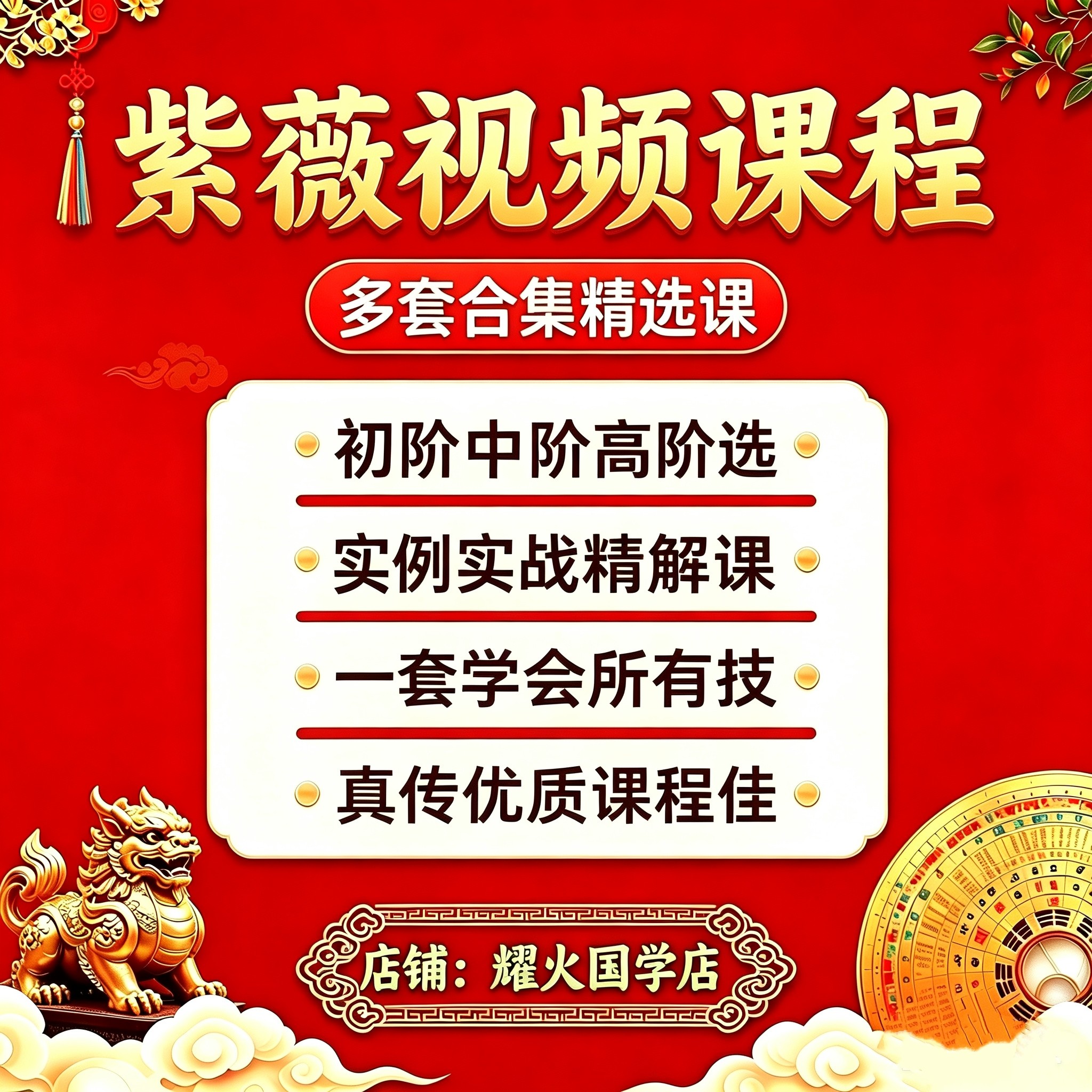 紫薇数课程视频紫微抖数合集初阶中阶高阶全面丰富入门至精通国学