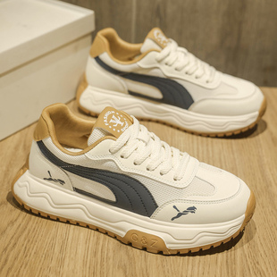 莆田男鞋2026新款春季透气休闲运动鞋增高百搭系带阿甘老爹鞋夏款