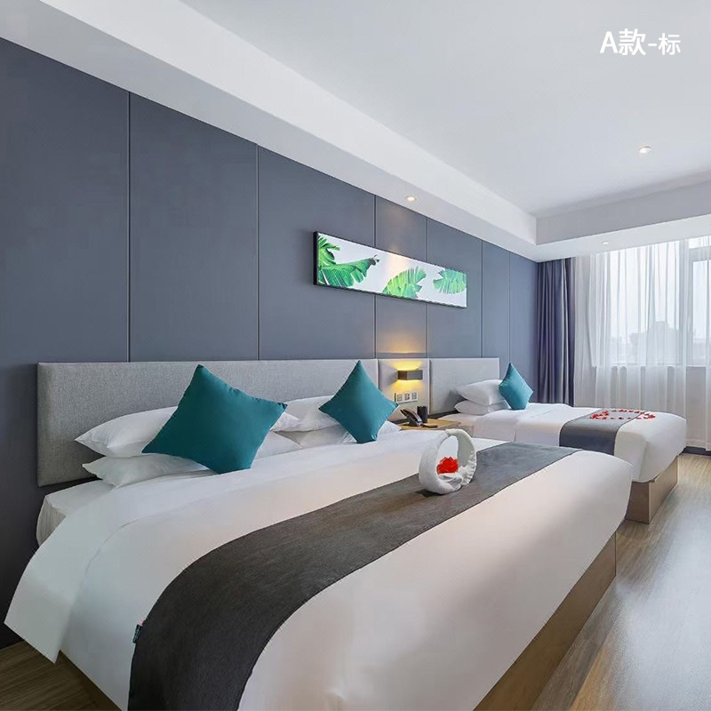 快捷酒店主题大床双人床时尚公寓客栈宾馆床定制全套家具情侣房