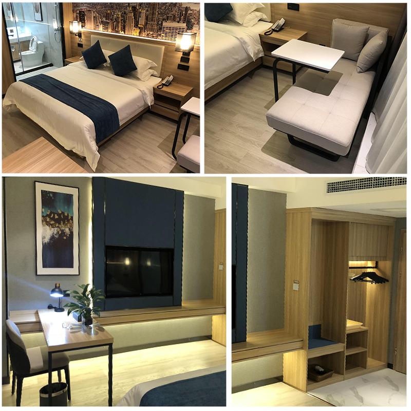 酒店宾馆单身公寓客房床 标间大床1.8米双人间全套家具床头靠定制