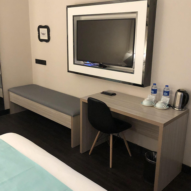 快捷希岸 轻雅酒店 高低电视柜写字台 宾馆简约电脑桌软包行李凳