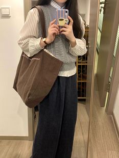 学院风慵懒毛衣马甲针织背心条纹衬衫 秋季 套装 女装 流行两件套 新款