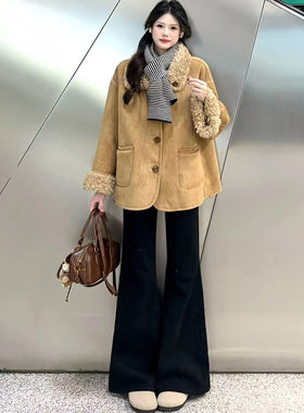 皮毛一体羊羔毛外套女冬日新款毛绒两面穿保暖大衣高级感加厚夹克