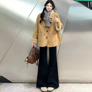 皮毛一体羊羔毛外套女冬日新款 毛绒两面穿保暖大衣高级感加厚夹克