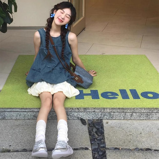 小个子甜美蝴蝶结上衣套装女夏季新款设计感小众背心花苞裙两件套
