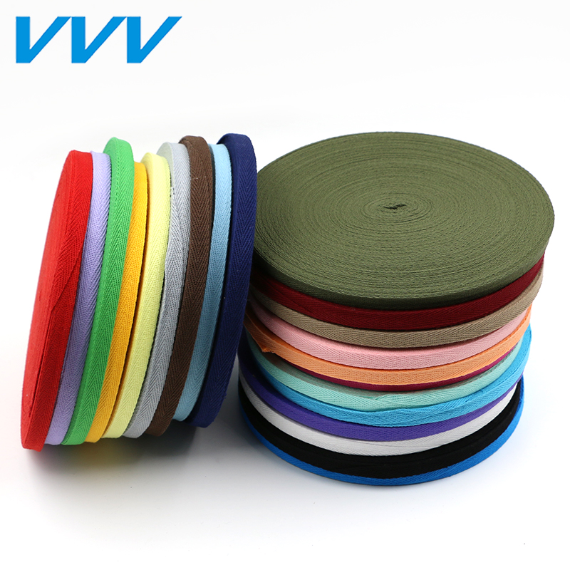 1cm彩色棉纱布带人字带