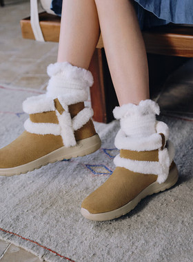 Skechers斯凯奇女子秋冬加绒御寒保暖耐磨短靴雪地靴144043-CSNT