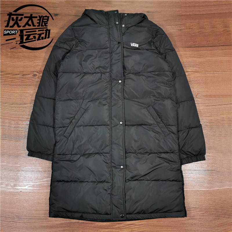 vans范斯  女子冬季厚款保暖连帽棉夹克运动外套棉服 vn0a3t8mblk