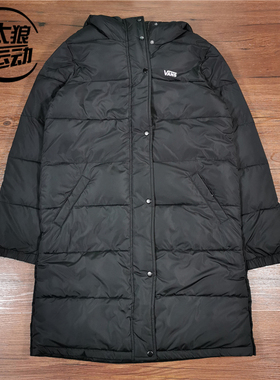 Vans范斯  女子冬季厚款保暖连帽棉夹克运动外套棉服 VN0A3T8MBLK