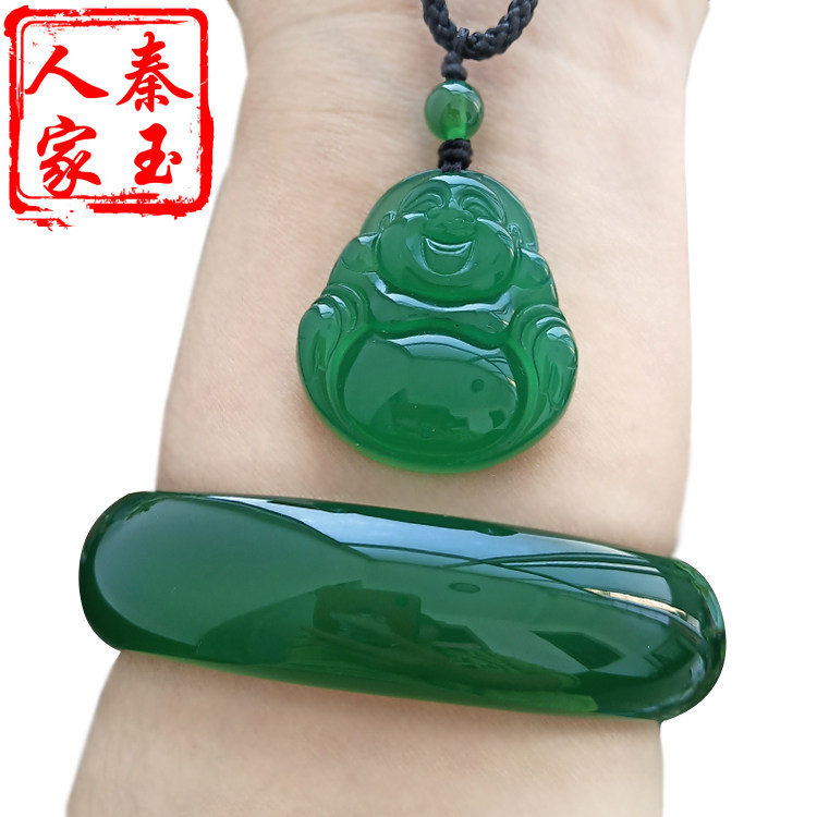 天然正品冰种帝王绿玉髓手镯送妈妈菠菜绿玛瑙玉石女款碧绿色带证