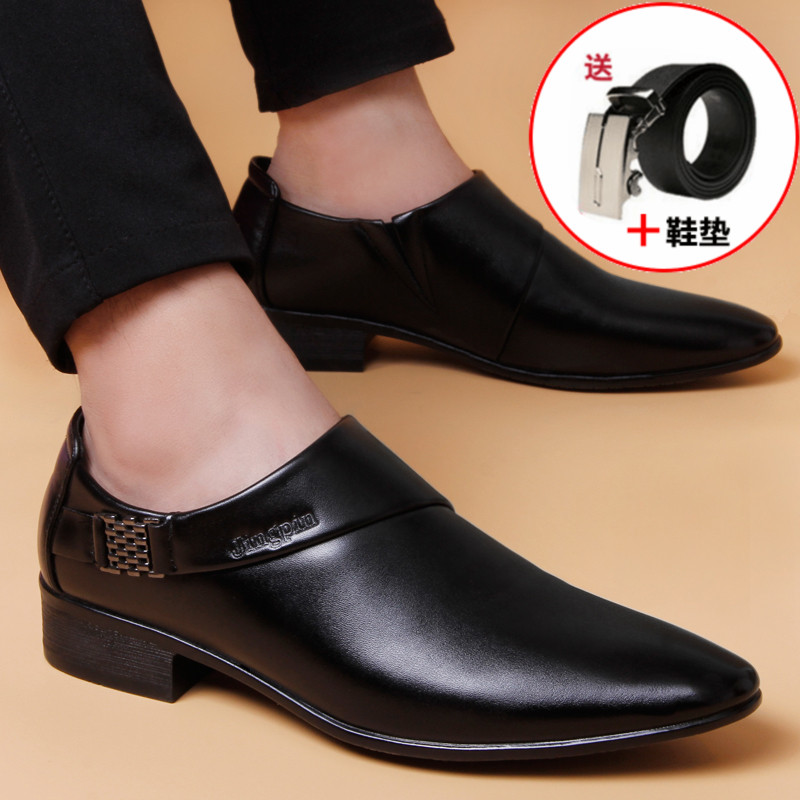 夏季皮鞋男士英伦尖头商务正装
