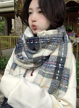 满目星河秋冬季围巾女复古韩系氛围感2025新款保暖配大衣围脖冬天