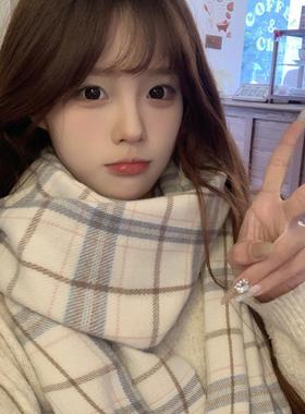 2025新款日系jk格子围巾女冬季韩版百搭氛围感保暖学生礼物披肩潮