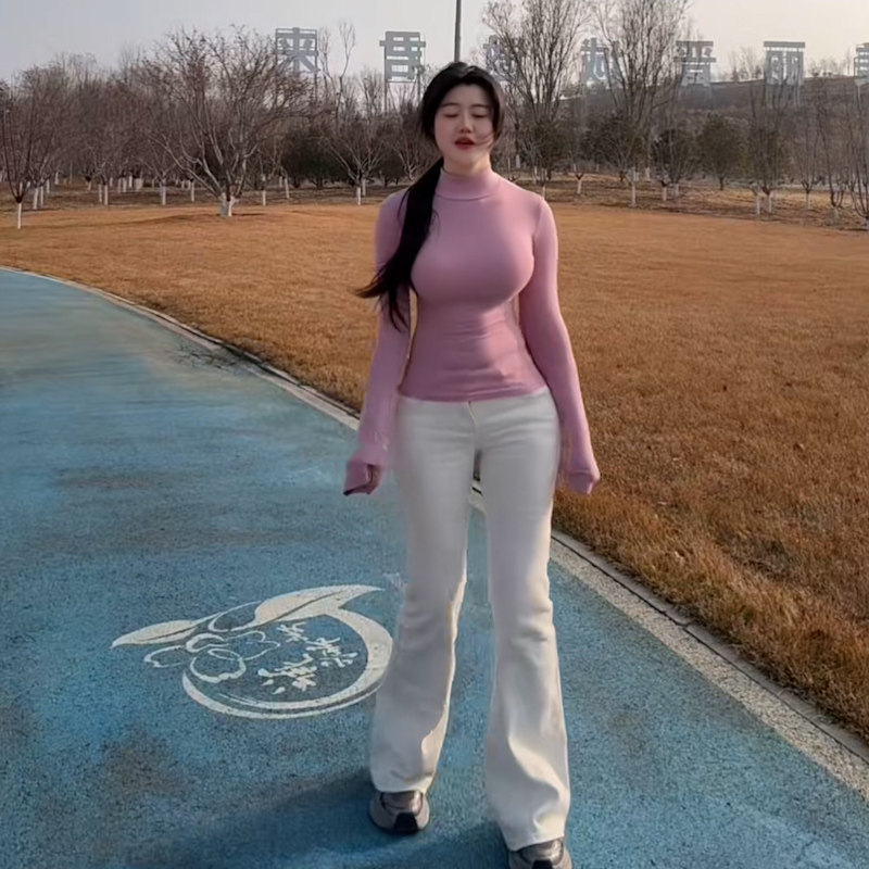 白色微喇牛仔裤女高腰修身显瘦休闲长裤微弹马蹄裤洋气喇叭裤,女装/女士精品,牛仔裤,淘宝优惠券,粉丝福利购,淘宝优惠卷