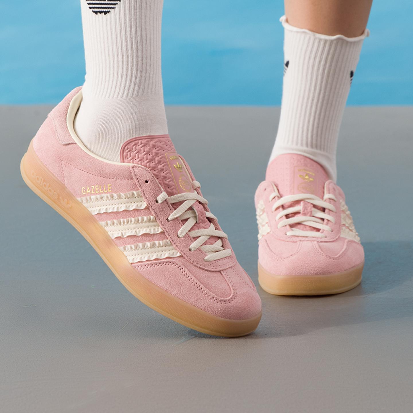 Adidas/阿迪达斯三叶草休闲鞋女鞋GAZELLE INDOOR运动鞋JS1413