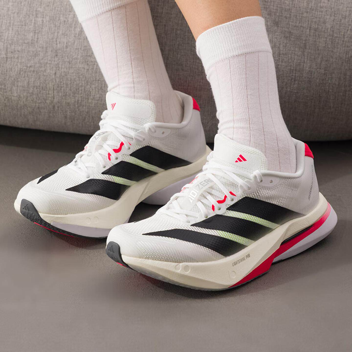 阿迪达斯女鞋2025新款秋季运动鞋ADIZERO BOSTON 13跑步鞋JS4934