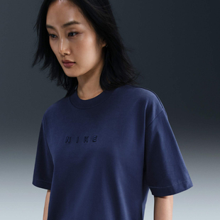 运动T恤HV4956 休闲刺绣小Logo透气短袖 410 新款 Nike耐克女子夏季