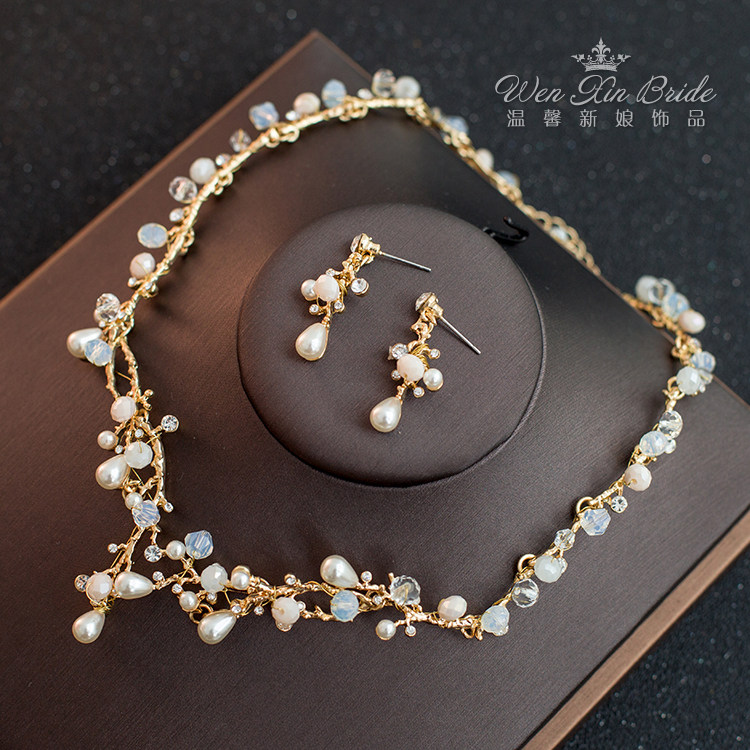 new pattern colour Crystal Diamond Handmade beaded Diamond alloy Nested chain Earrings bride Necklace Wedding dress Jewelryin the Accessories/Fashion Jewelry, Necklace  category - from Buy2taobao.com to provide professional Taobao agent buy service