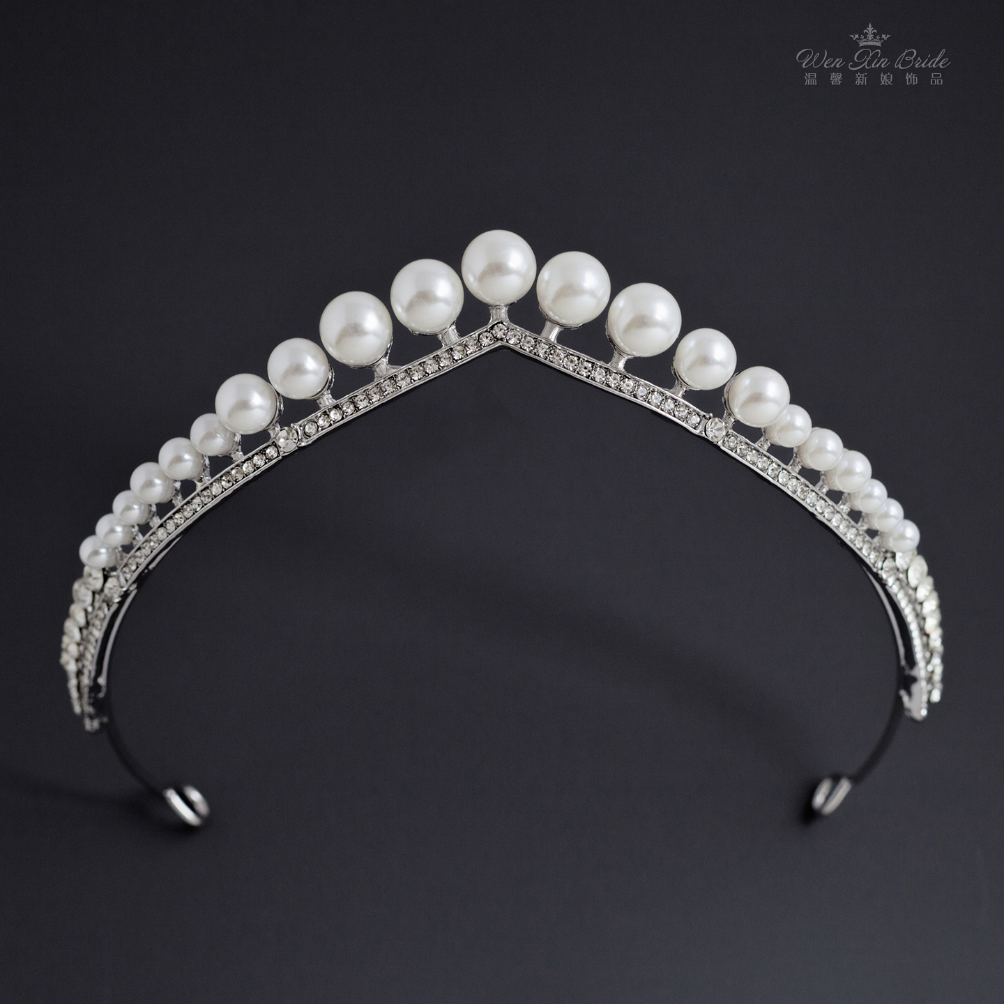 新款镶钻珍珠发箍皇冠新娘结婚礼服发饰舞台演出王冠公主生日头饰