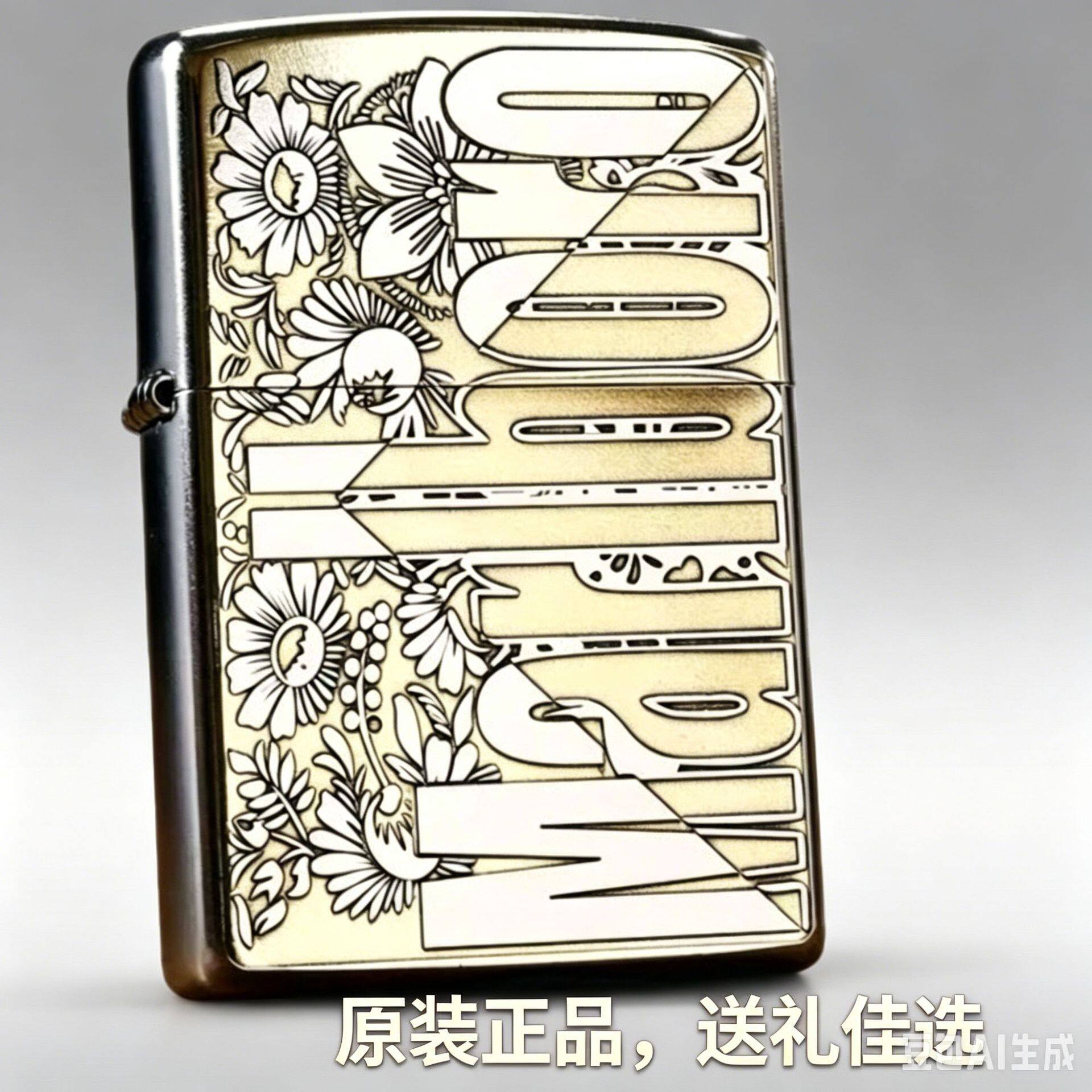 美国Zipo打火机之宝正品镀银精雕繁花万宝路煤油国潮送男朋友礼物