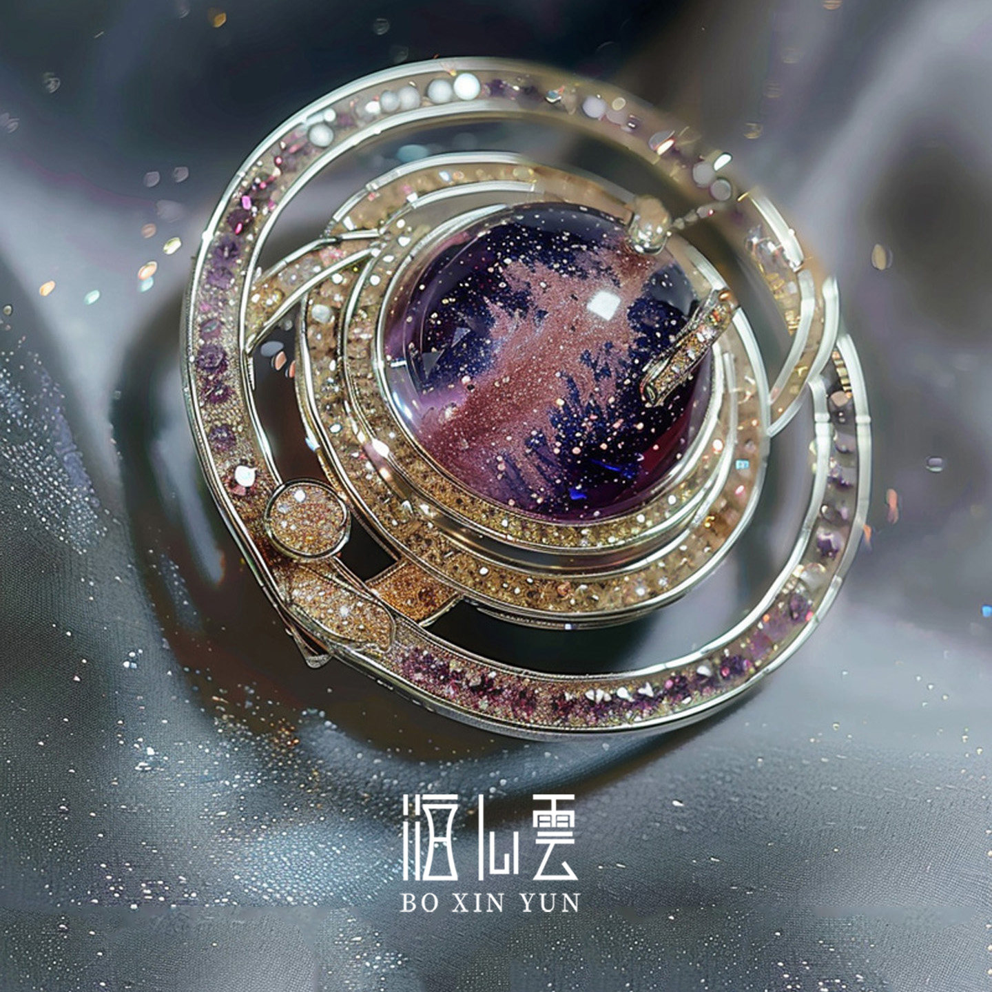 泊心云原创手作航空博物馆星球胸针女高级艺术时尚界服装徽章别针