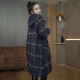 显瘦高端中长款 减龄格子气质连帽风衣外套女时尚 秋冬新款 呢子大衣