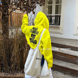 多巴胺亮色高腰短款卫衣外套女2025新款爆款宽松韩版拉链连帽上衣