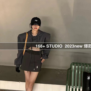 连帽高腰短款卫衣外套女新款爆款宽松韩版漏肚脐小个子上衣ins潮