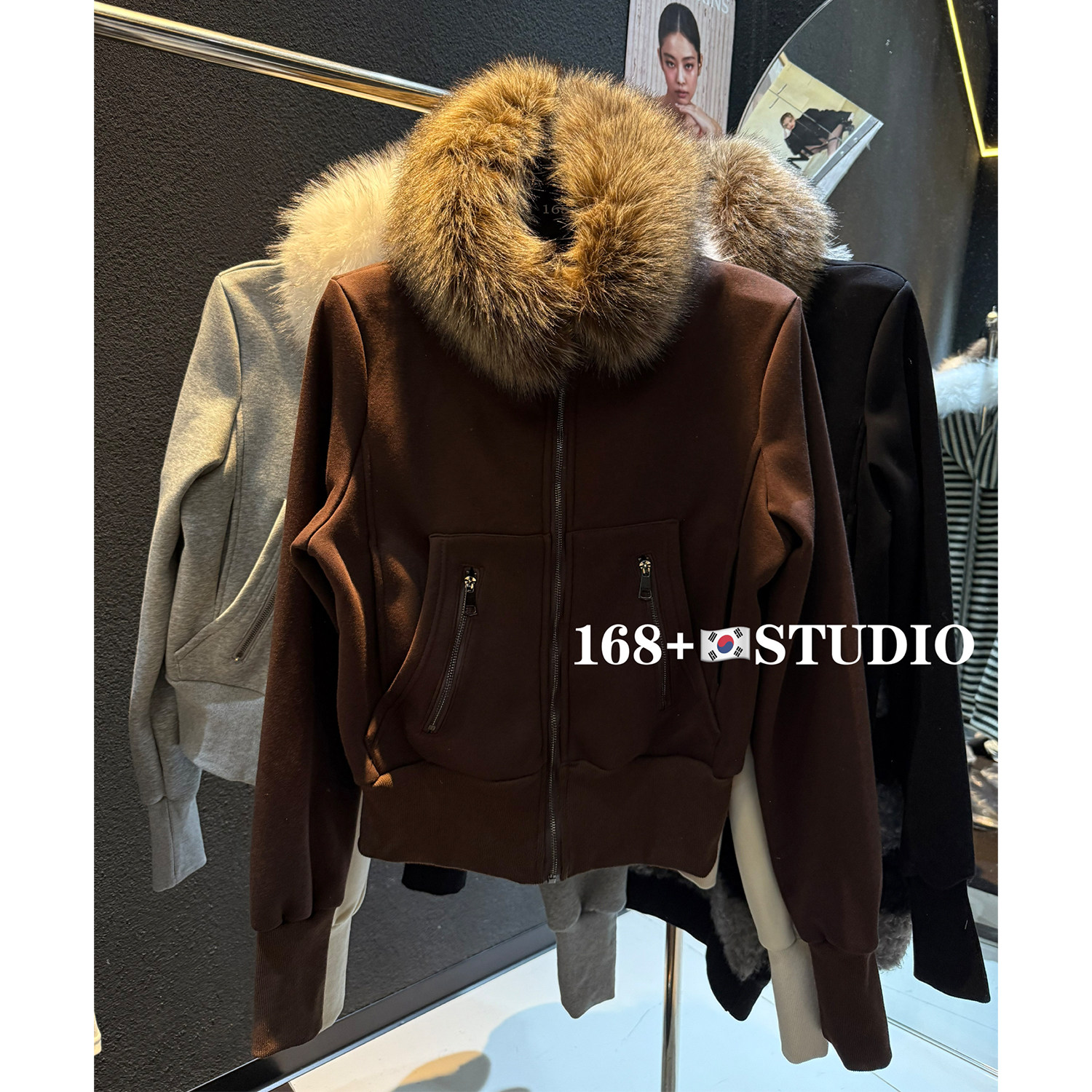 短款毛领连帽拉链开衫卫衣外套女加绒加厚上衣2025新款爆款秋冬款