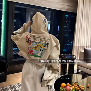 卡通米奇开衫短款卫衣外套女2026新款爆款宽松韩版漏肚脐上衣洋气