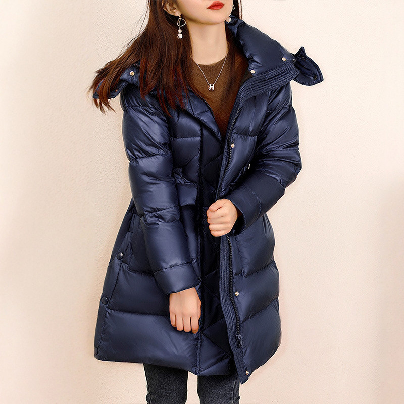 抗寒神器！中长款连帽95鹅绒服