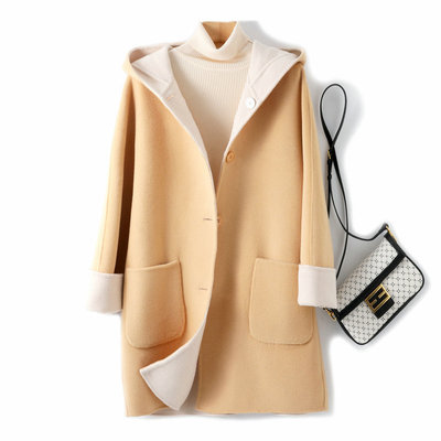 外贸高端品质女装双面羊绒大衣