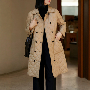 温暖实穿！高端设计感中长款菱格鹅绒服 冬季95白鹅绒女款羽绒服