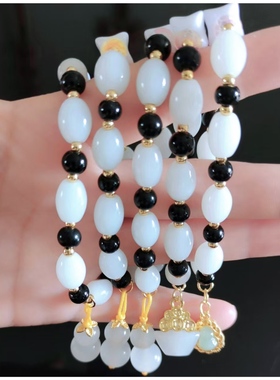 防白玉石女孩气质百搭手链