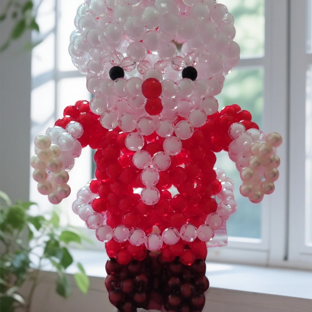 手工串珠编织成品圣诞老人家居装饰品摆件礼物儿童