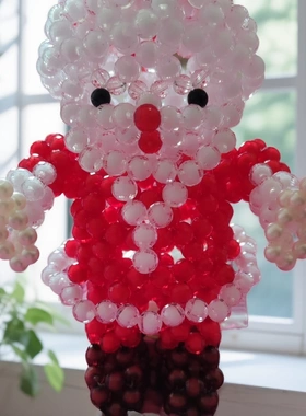 手工串珠编织成品圣诞老人家居装饰品摆件礼物儿童