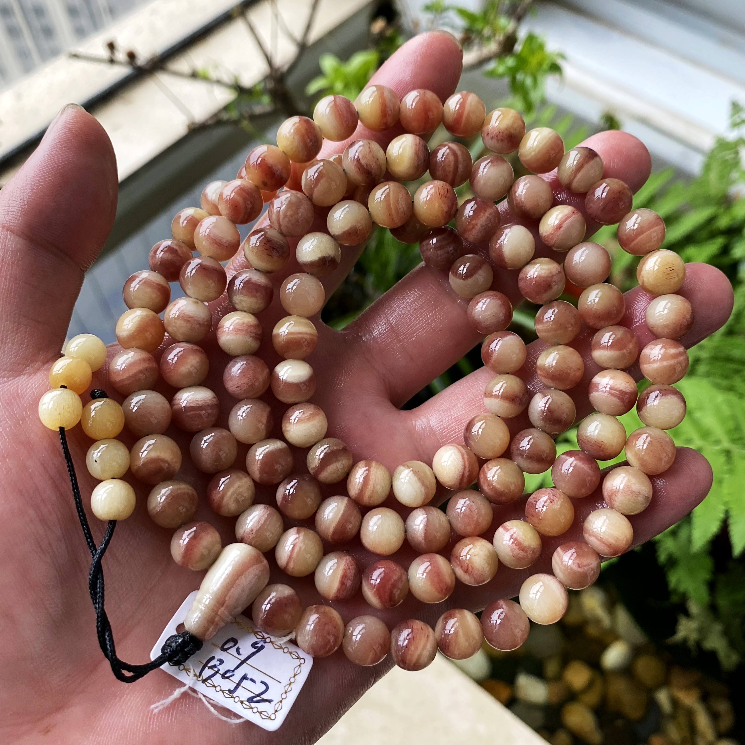 天然骆驼骨108颗未脱脂圆珠佛珠