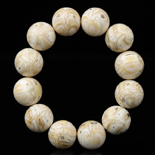 天然骆驼牙佛珠鹤天珠鹤玉手串男女款手链圆珠原色兽骨马槽牙骨珠