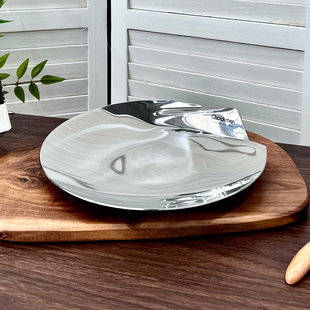 chockmen卓德铭18/10不锈钢加厚果盘水果碟欧式桌面异性盘子