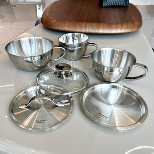 chockmen卓德铭18/10不锈钢早餐杯燕麦杯吃饭碗牛奶杯子