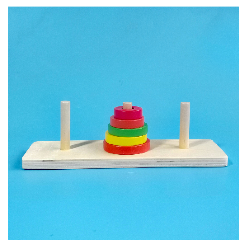 数学教具拓扑解套递归数列推理科教创意礼物五层5阶汉诺塔河内塔