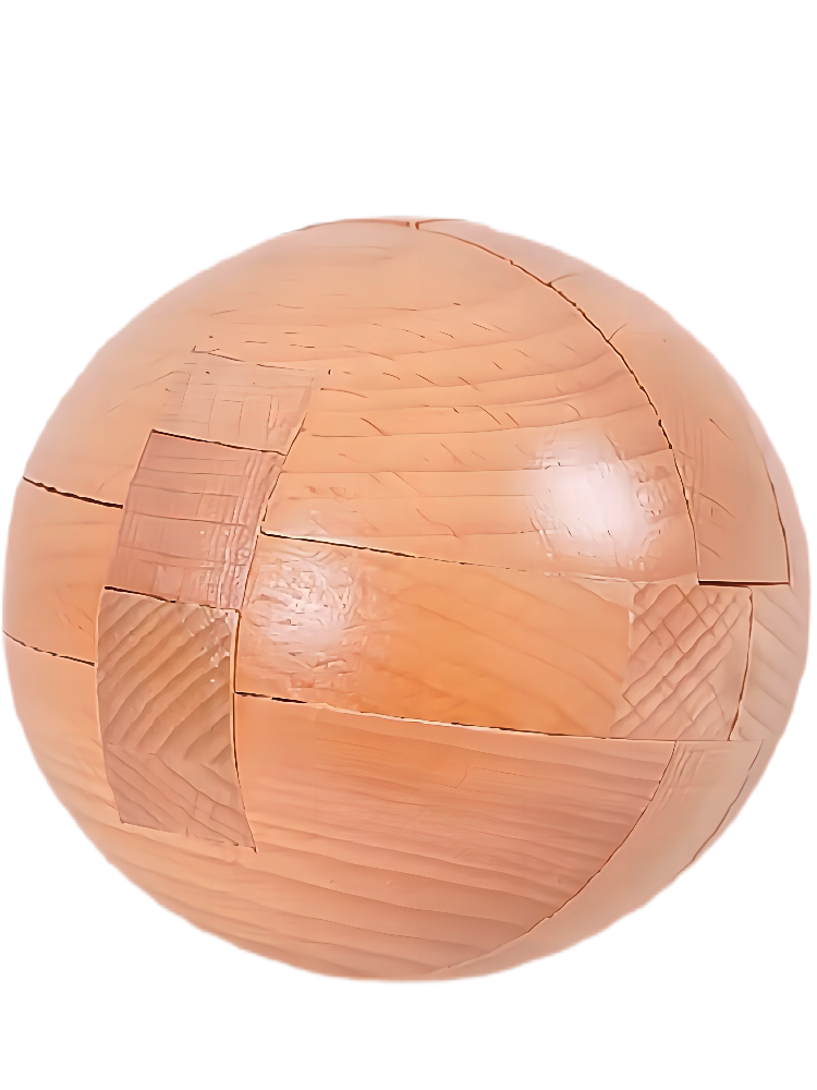 彩六通孔明锁小圆球鲁班锁拓扑解套木制科教玩具儿童居家创意礼物