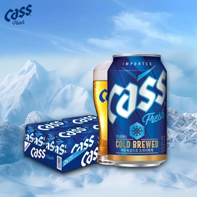 凯狮CASS啤酒 355ml*24罐 清爽原味 4.5度 韩国原装进口啤酒